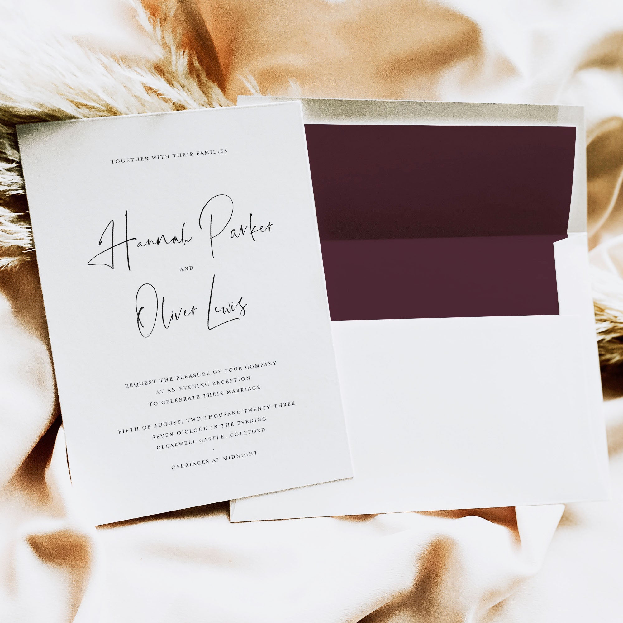 Modern Evening Wedding Invitation - Kilburn Collection, Elle Bee Design