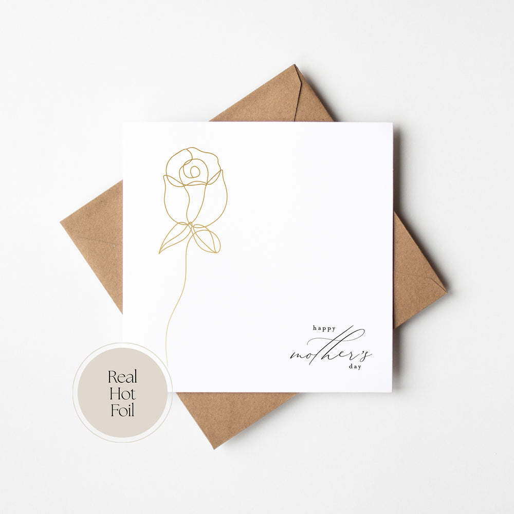 Real Gold Foil Happy Mother's Day Card