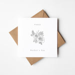 Monochrome Floral Mother's Day Card