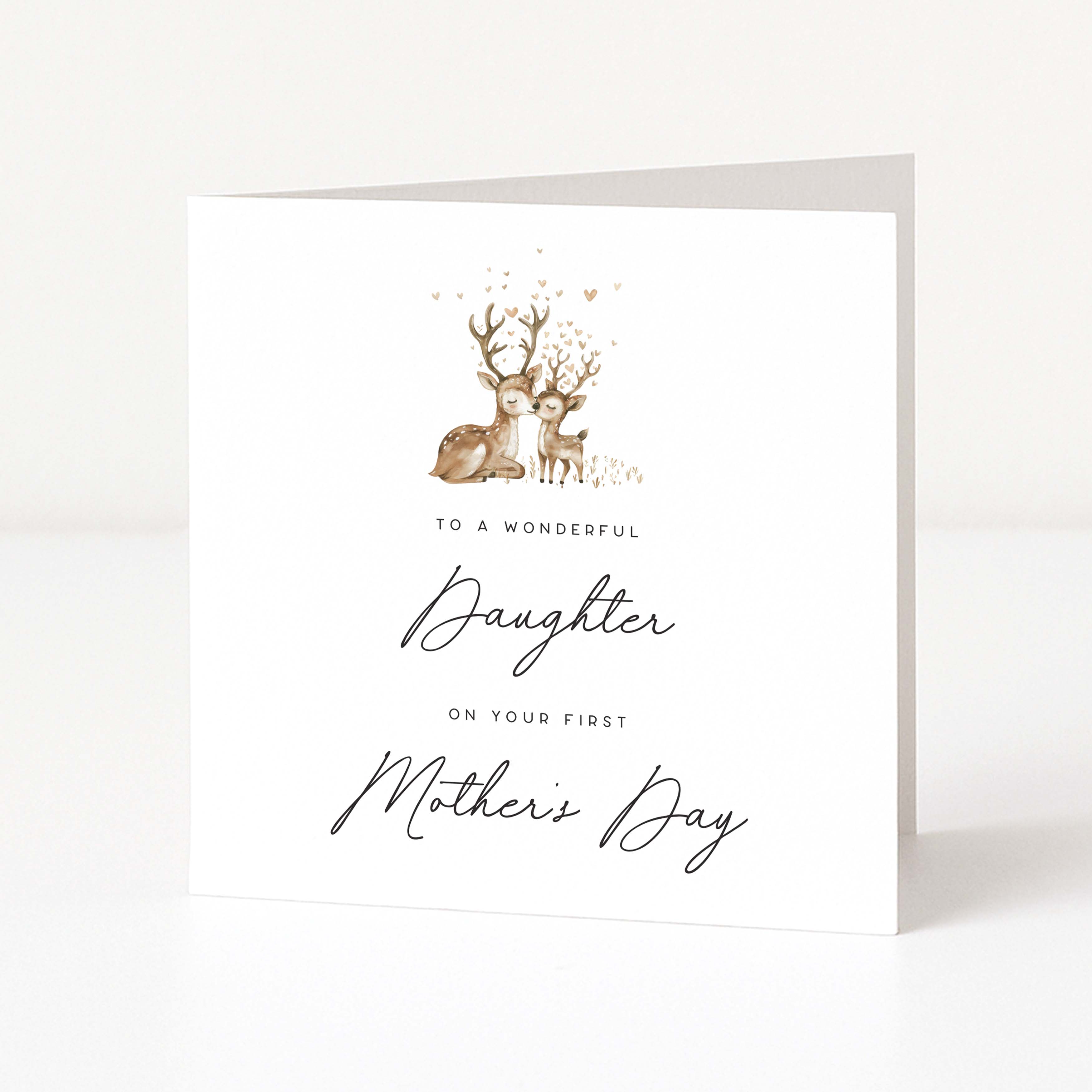 Mothers day card with handwritten text on a white background