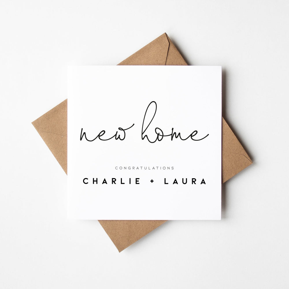 Personalised new home card with names
