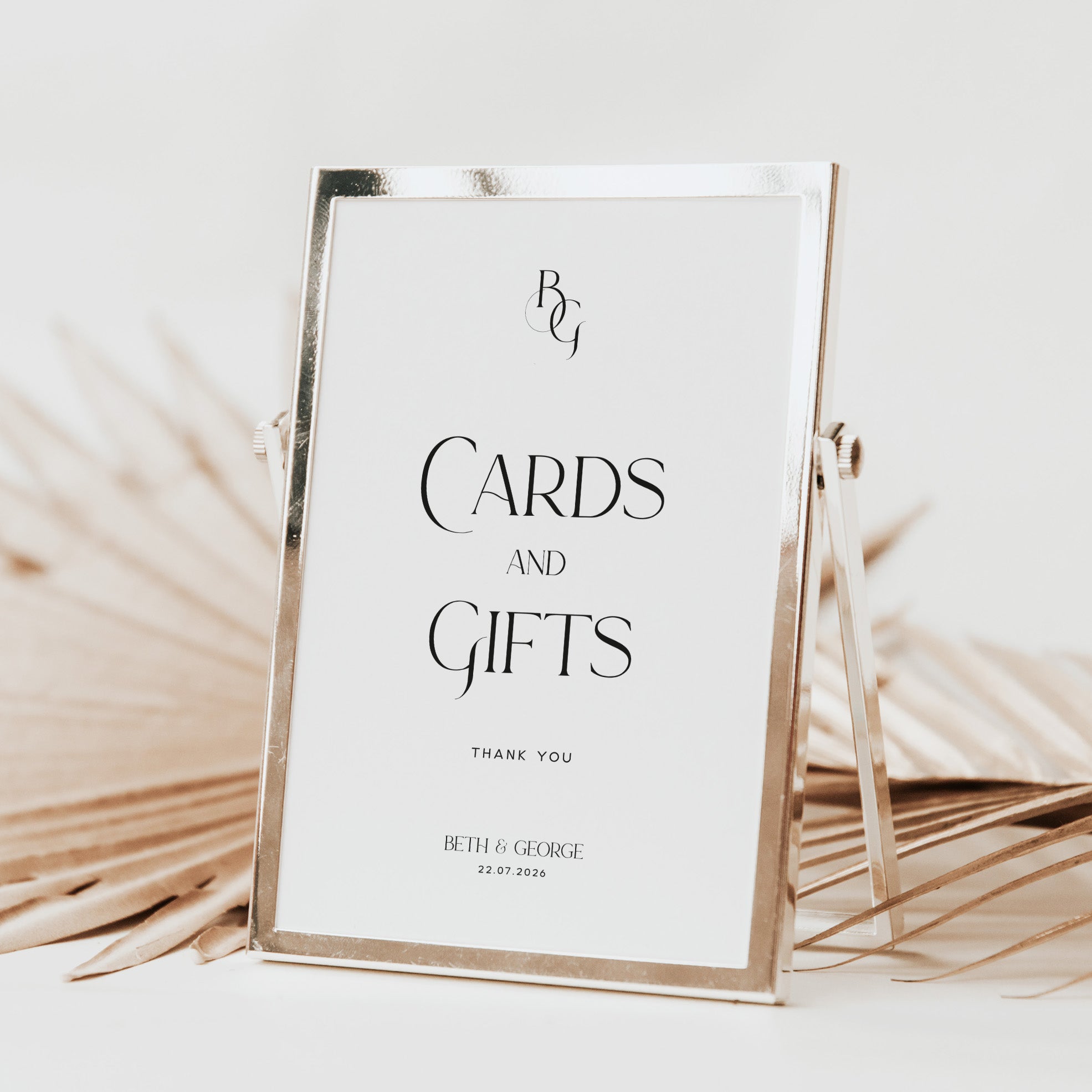 Personalised Cards and Gifts Sign for Wedding Reception
