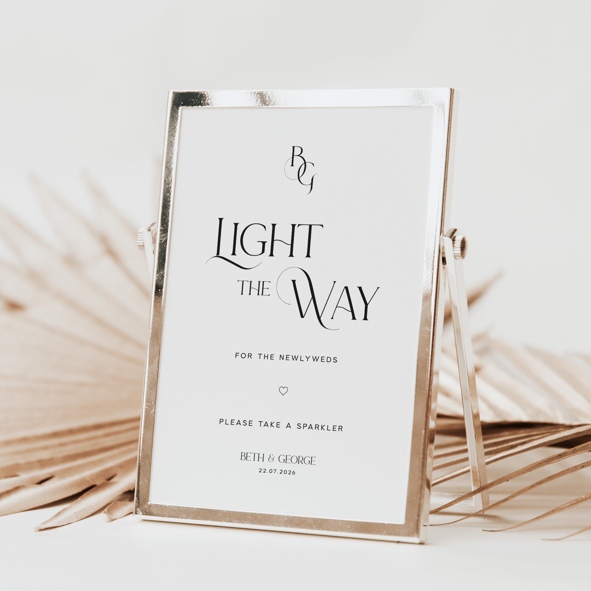 Personalised sparklers sign for wedding reception