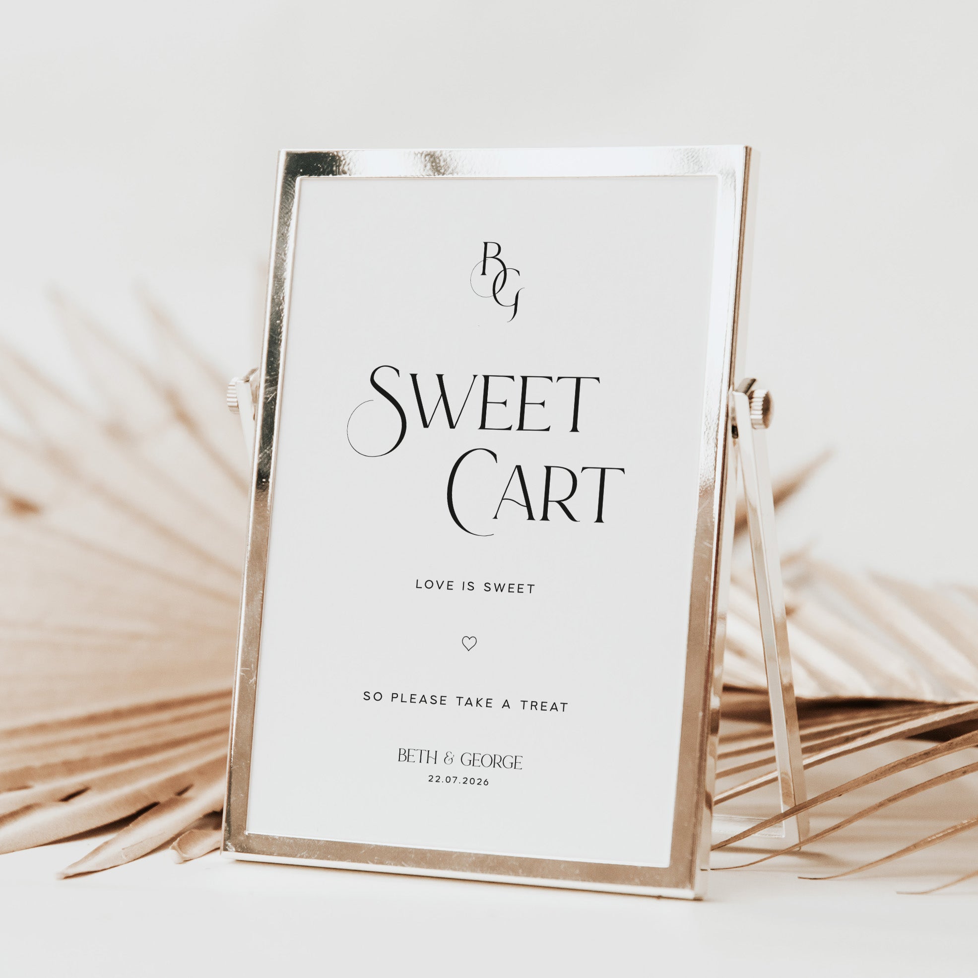 Personalised Sweet Cart Sign for Wedding Reception