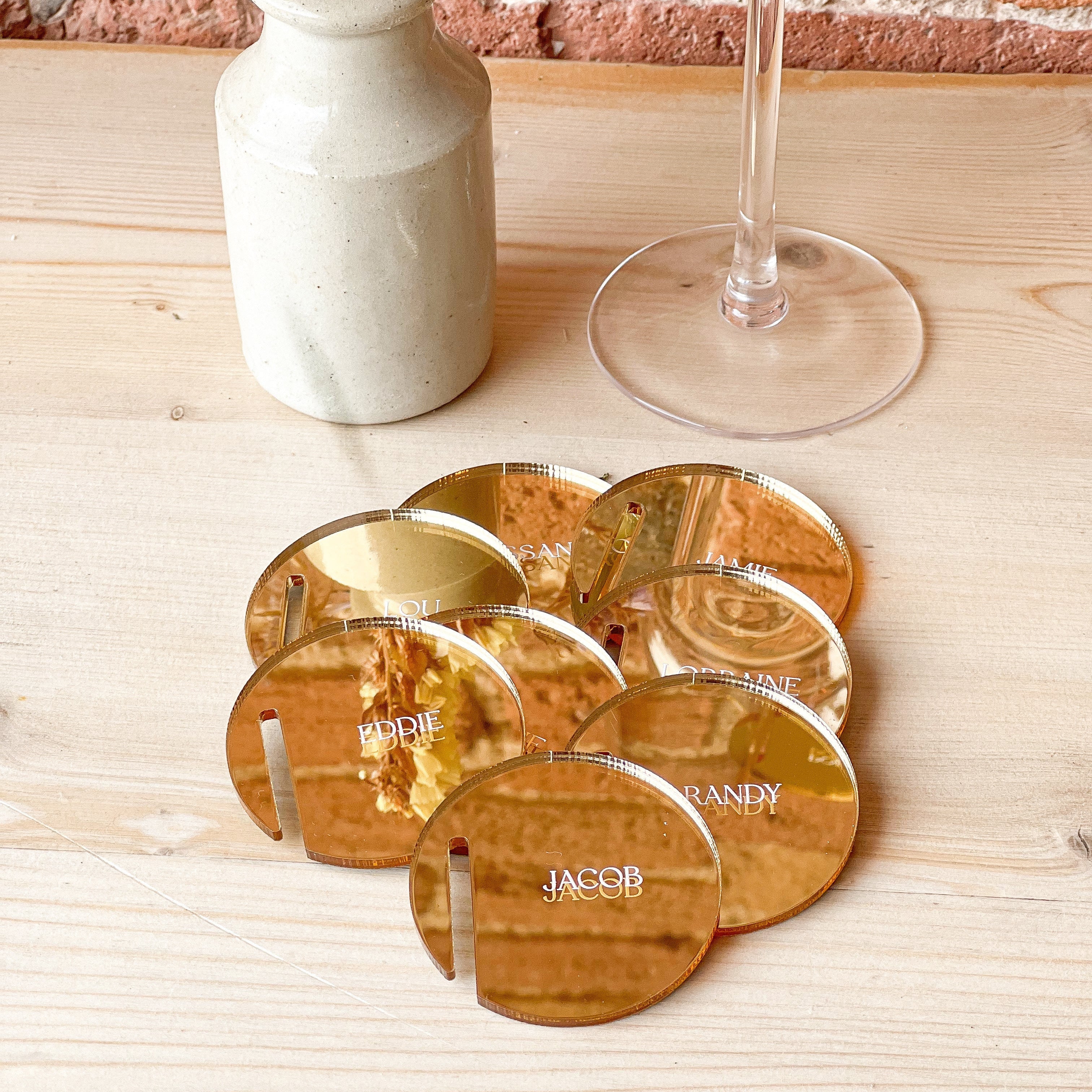 collective of gold drink tokens