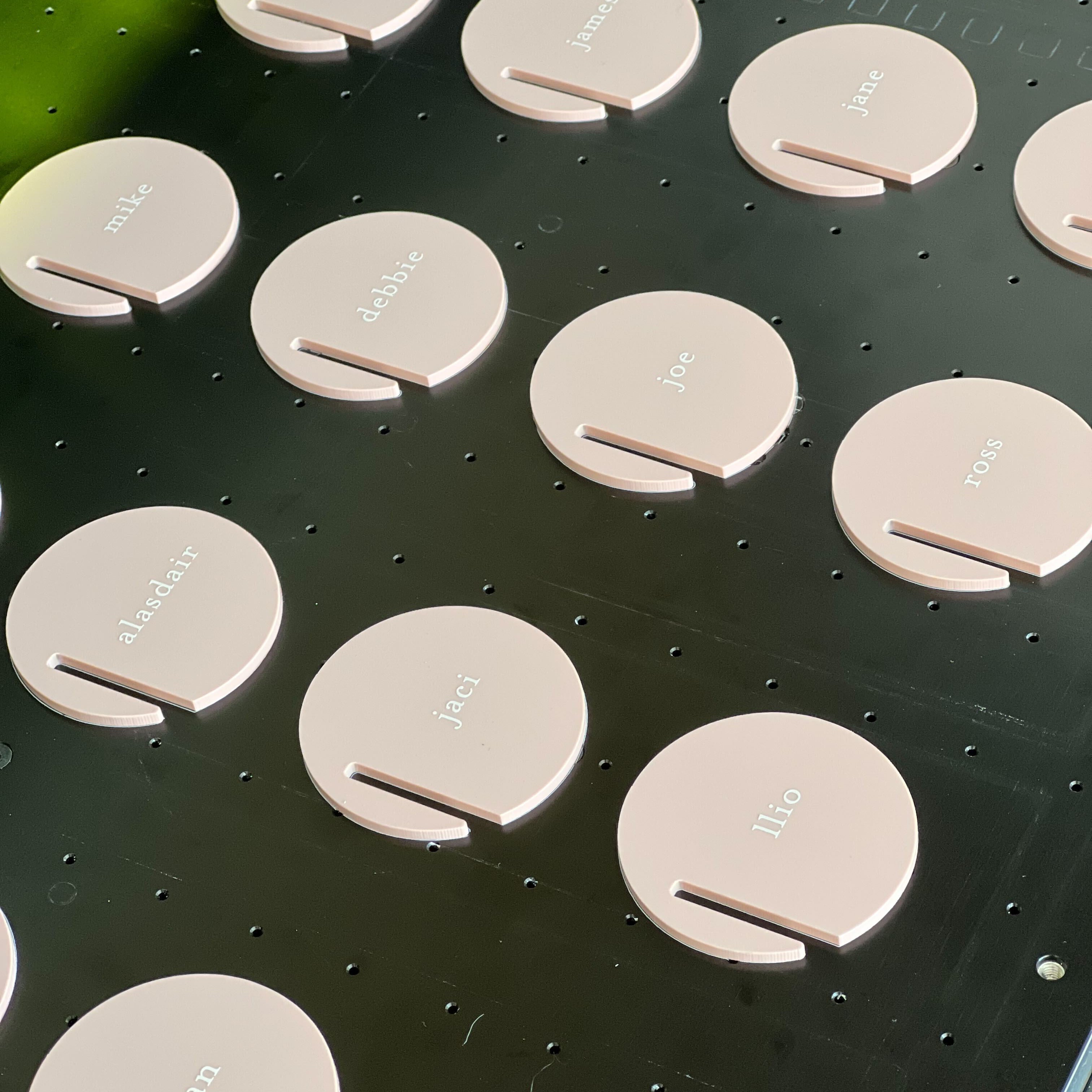 Personalised Rose Pink Acrylic Drink Tags with uv print