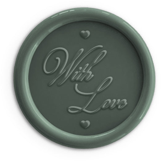 vintage green wedding wax seal