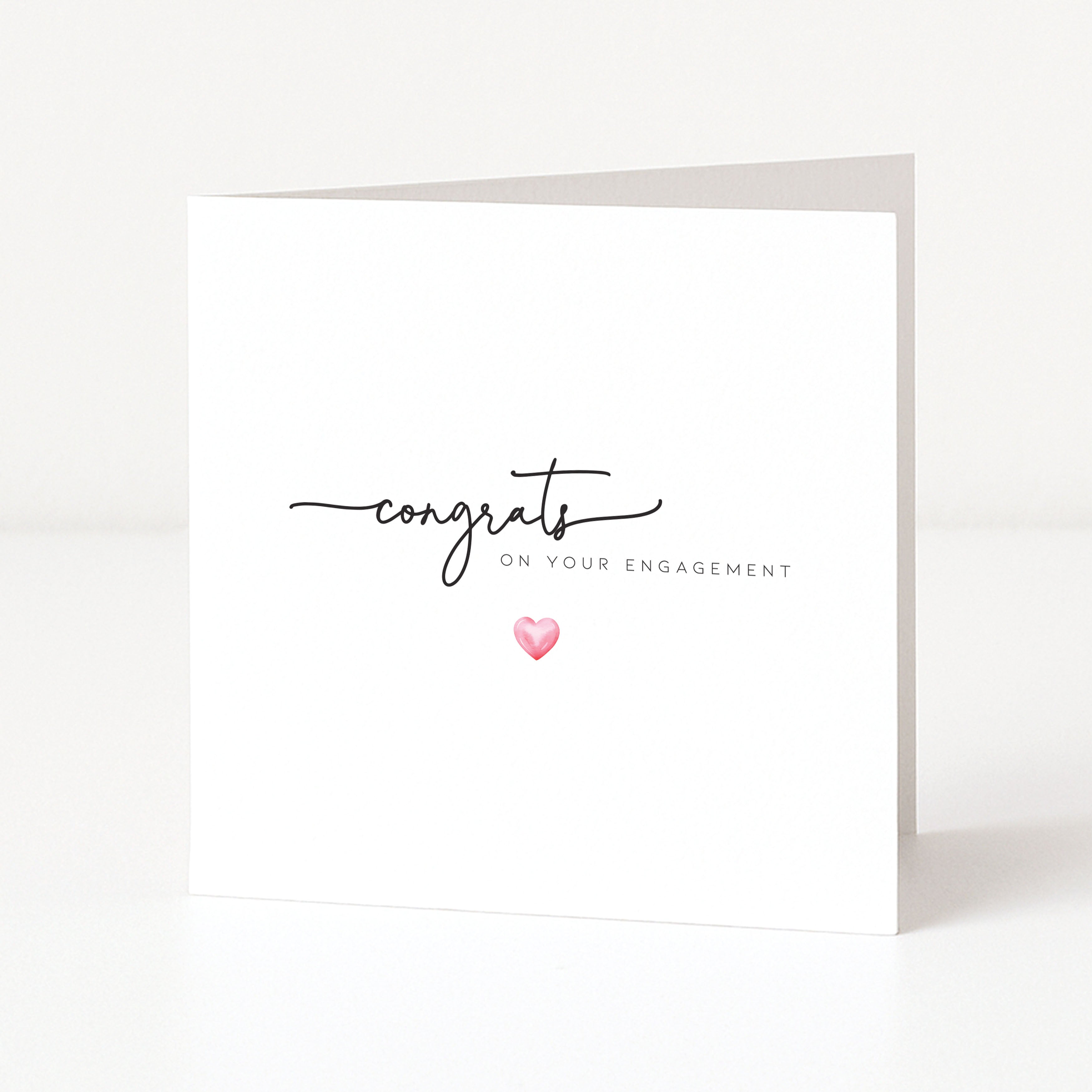 congrats on your engagement card with a white background