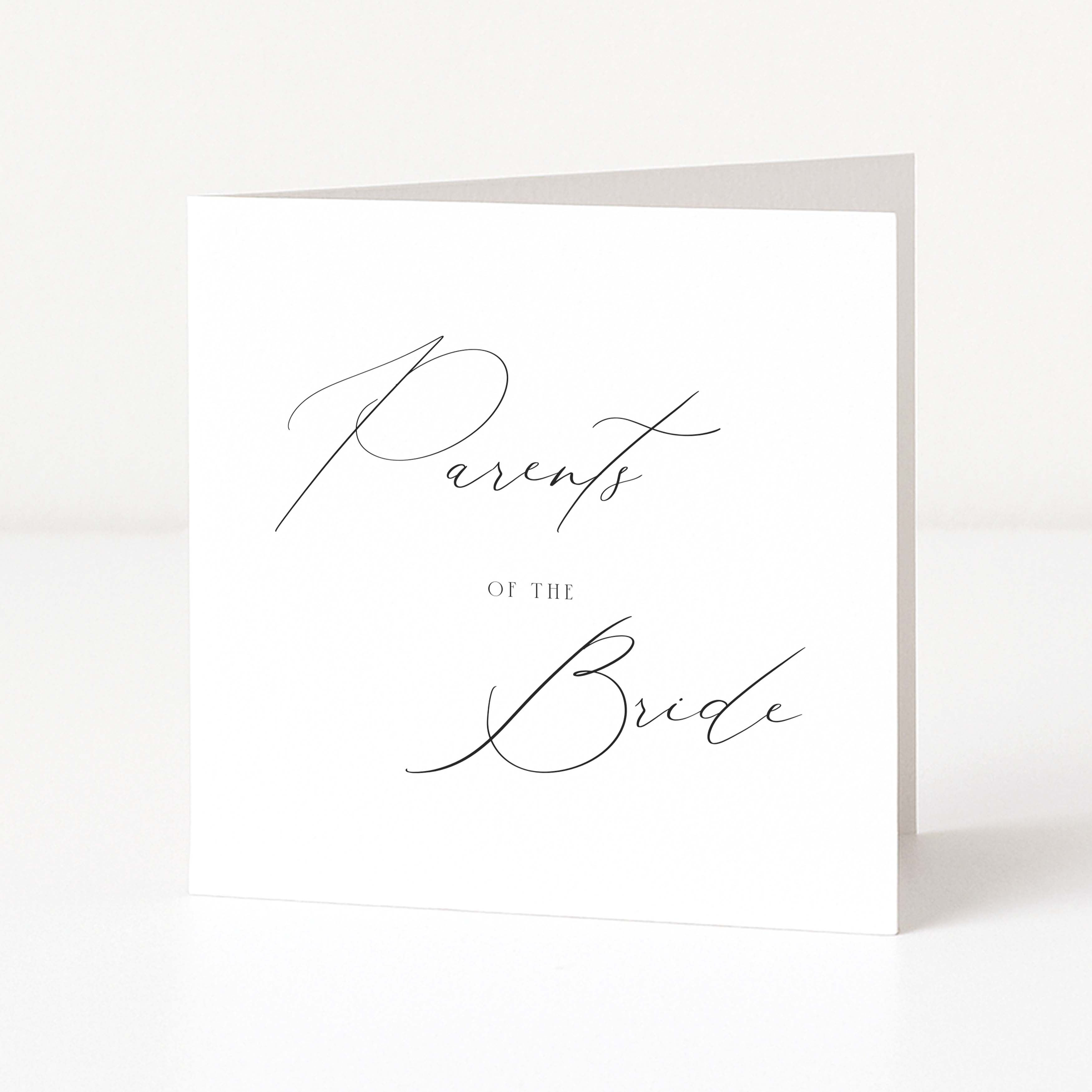 Greeting card with 'Parents of the Bride' text on a white background