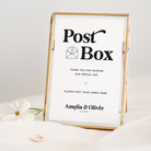 Retro themed wedding post box sign for evening reception