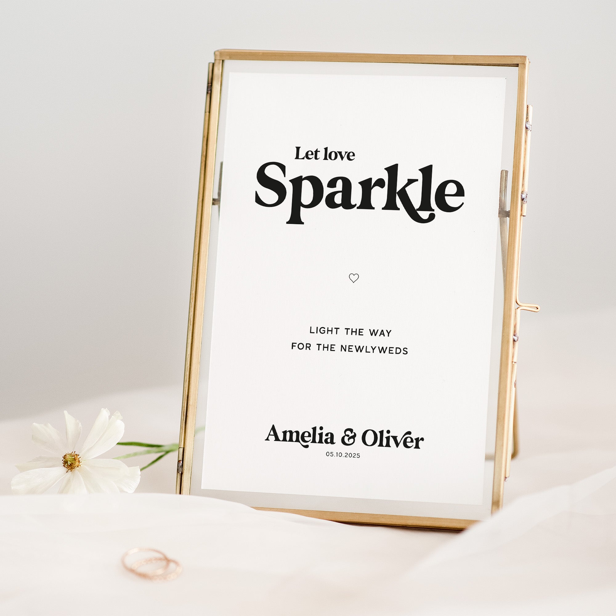 Sparkler Sign for Evening Reception at Wedding