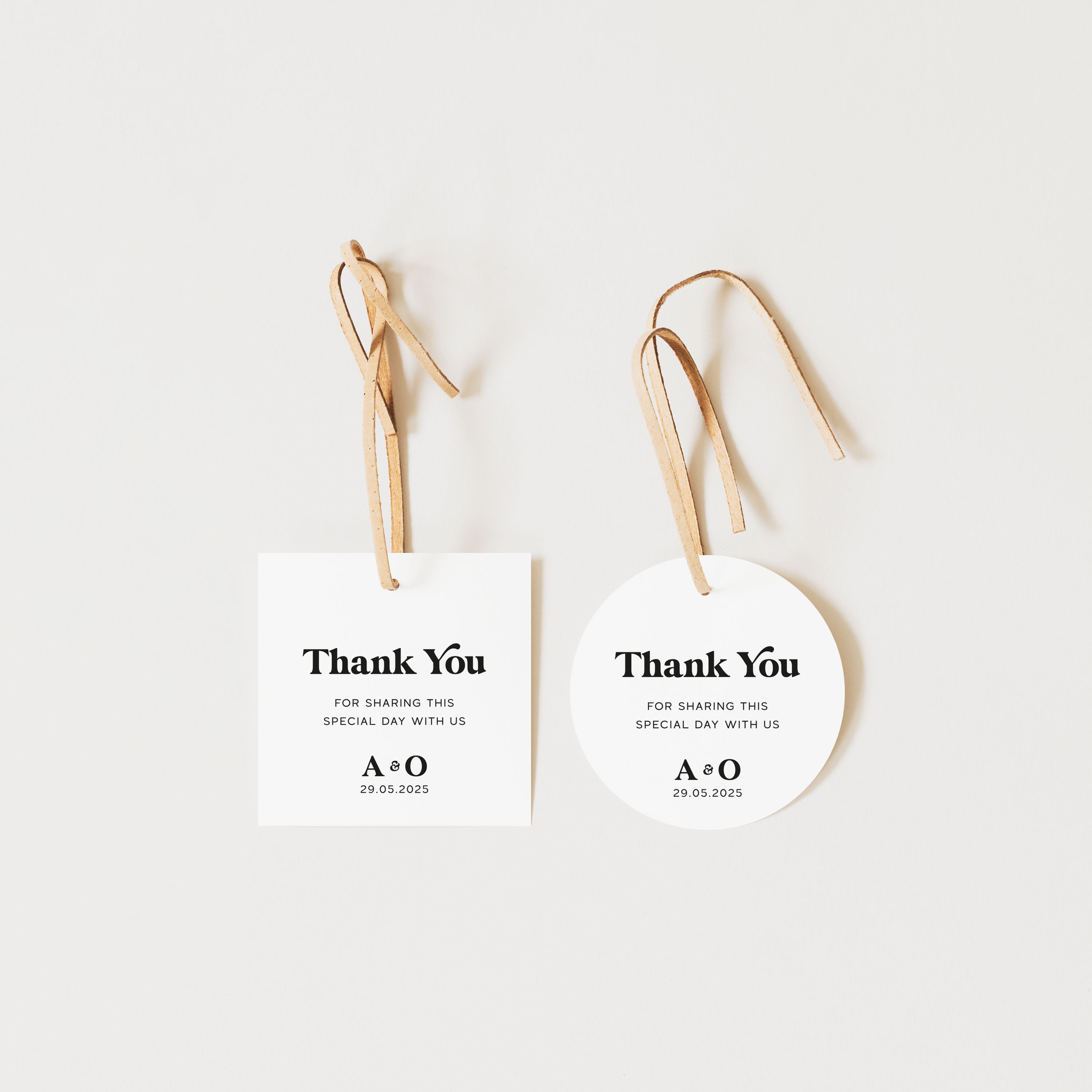 Square and Circular Wedding Favour Thank You Tag - Soho Collection, Elle Bee Design