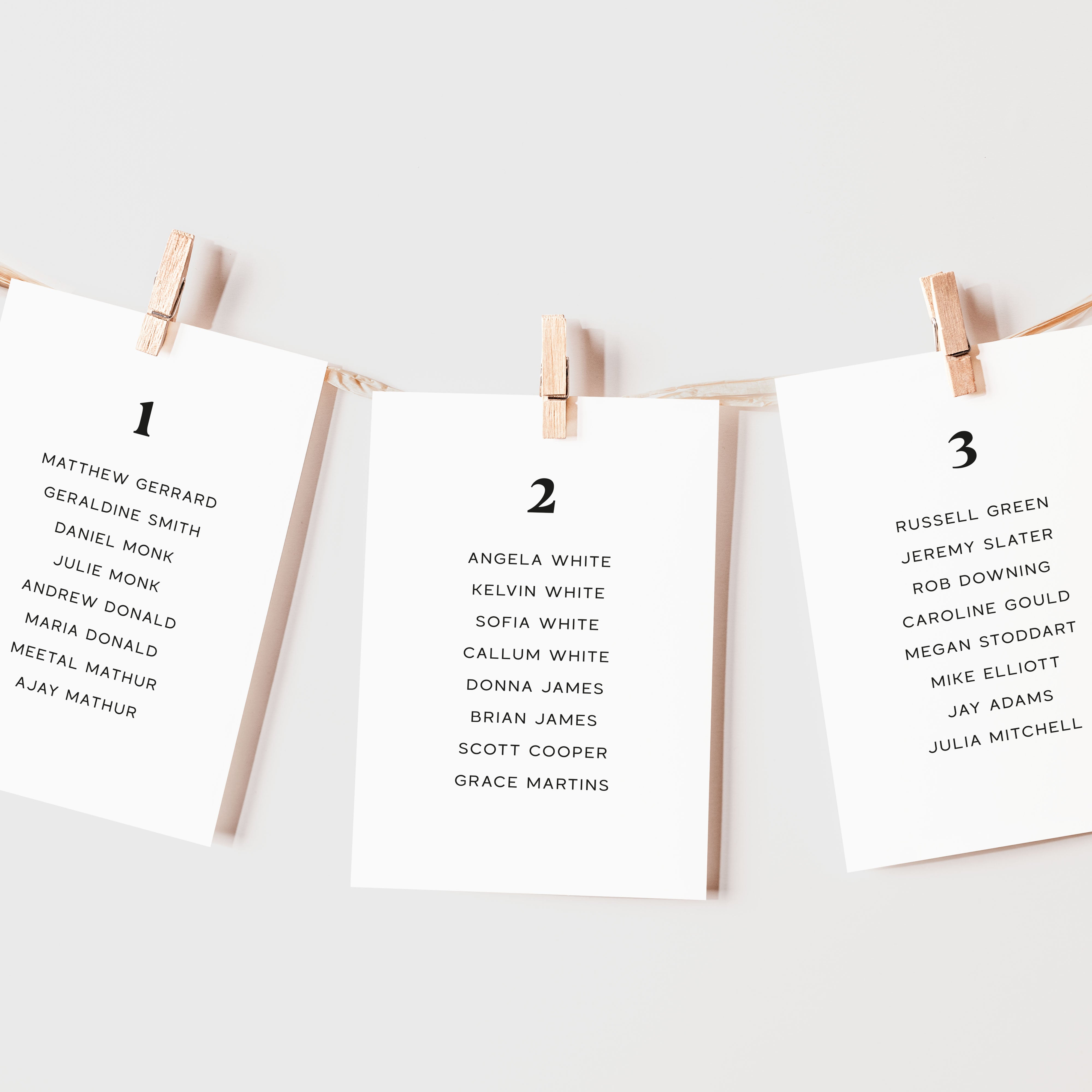Modern Retro Wedding Table Plan Cards - Soho Collection, Elle Bee Design