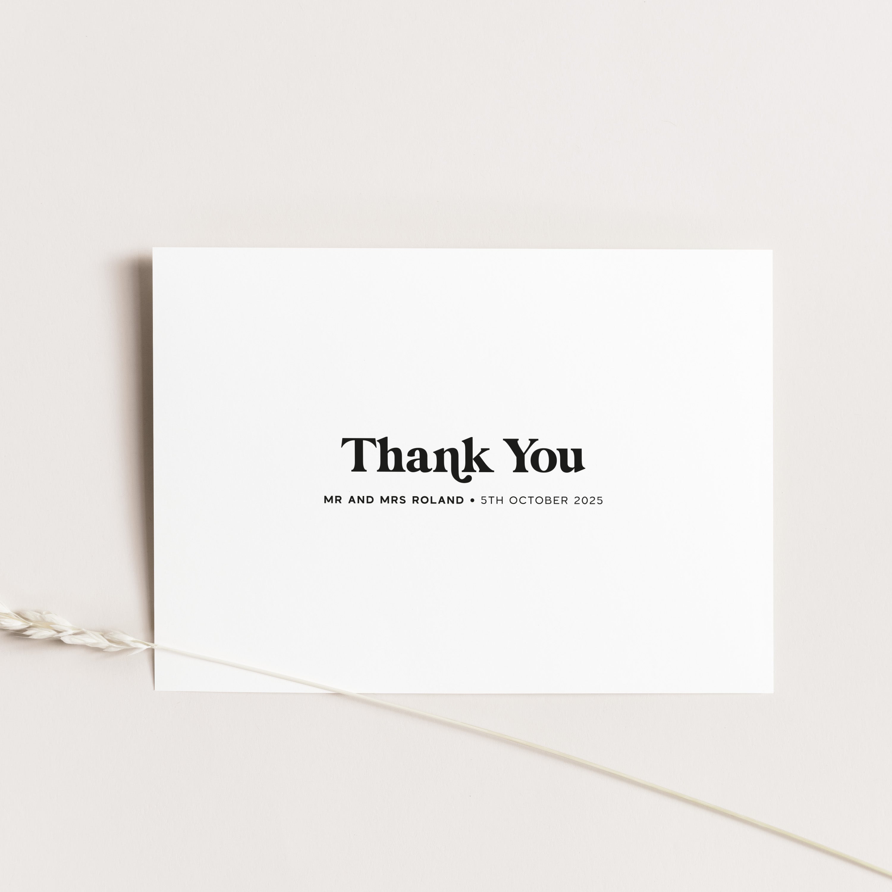 Modern Retro Wedding Thank You Card - Soho Collection, Elle Bee Design