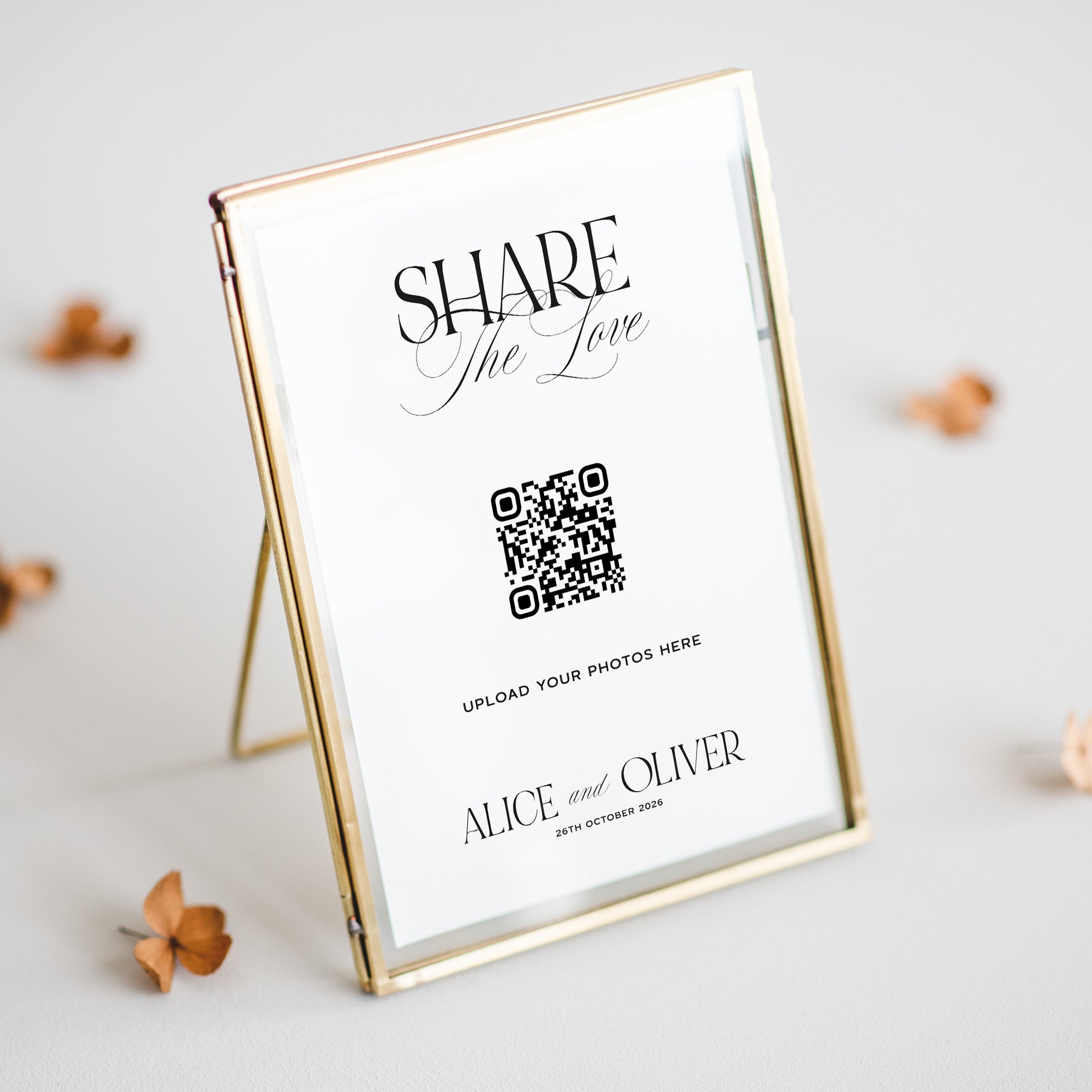 Share the Love QR Code Sign for Guests to Upload Photos