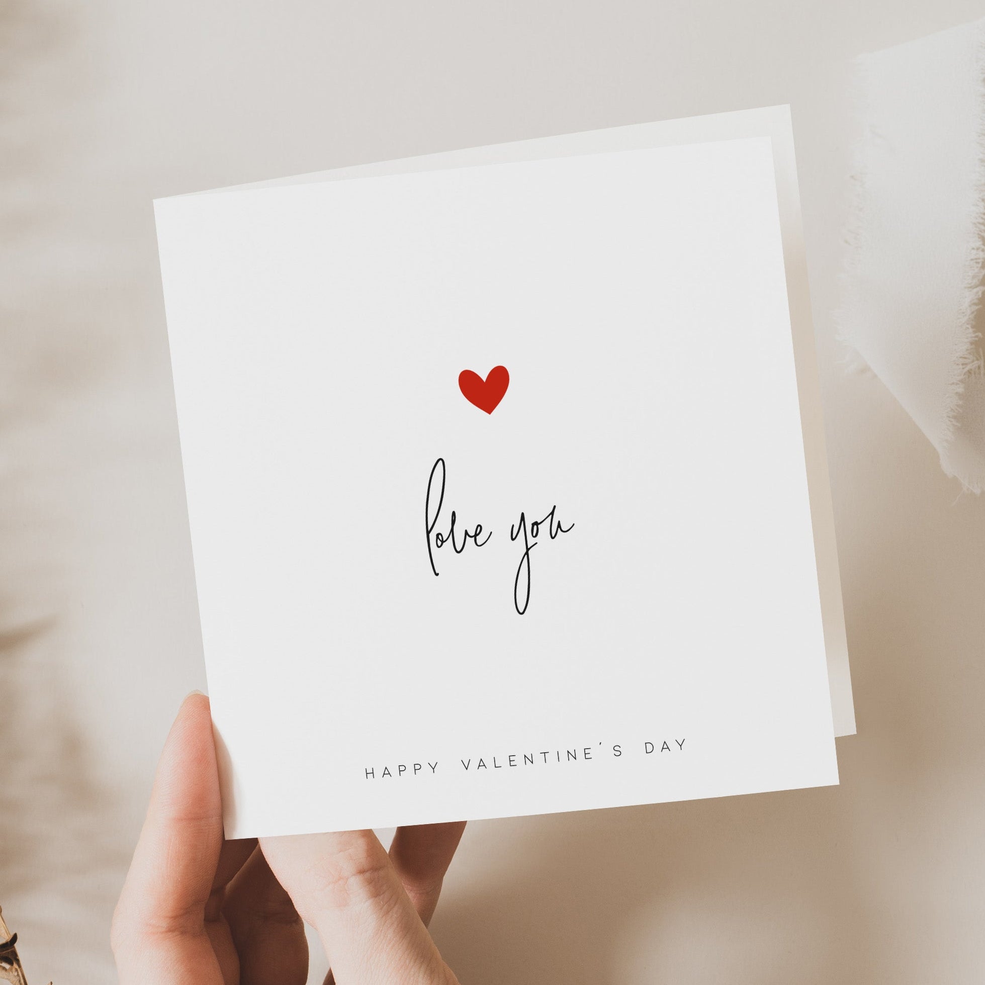 Cute and Simple Love You Valentine's Day Card for Husband, Wife, Boyfriend or Girlfriend