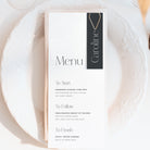 Contemporary Wedding Menu Card with Slate Grey Name Tag - Victoria Collection, Elle Bee Design