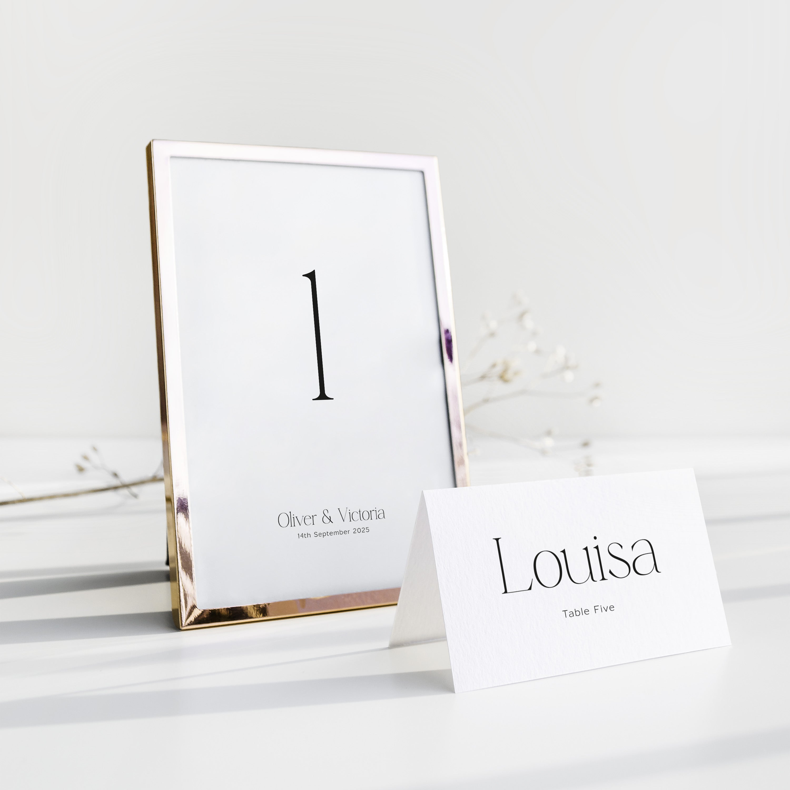 Modern Wedding Table Number Card - Victoria Collection, Elle Bee Design