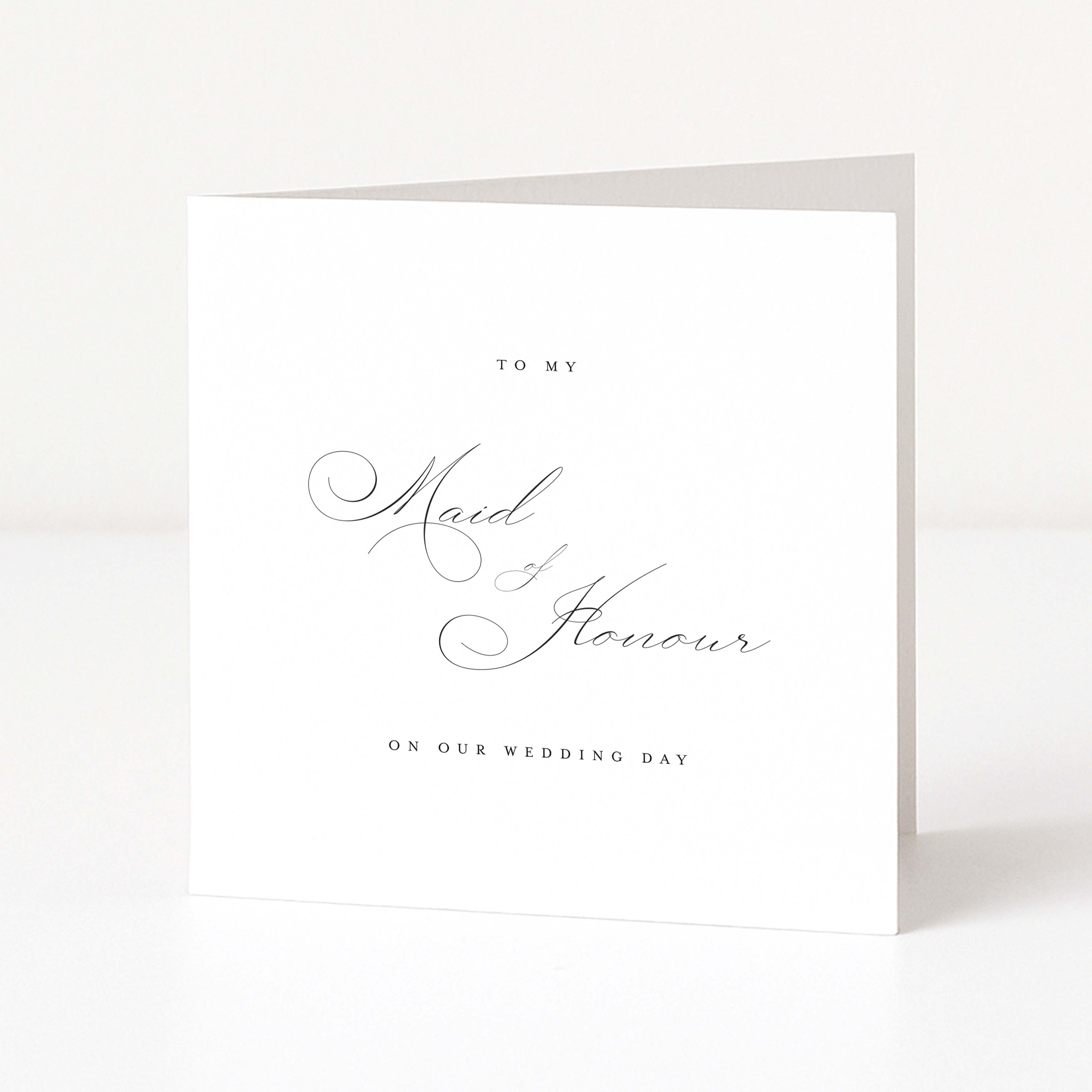 Elegant card for maid of honour on wedding day