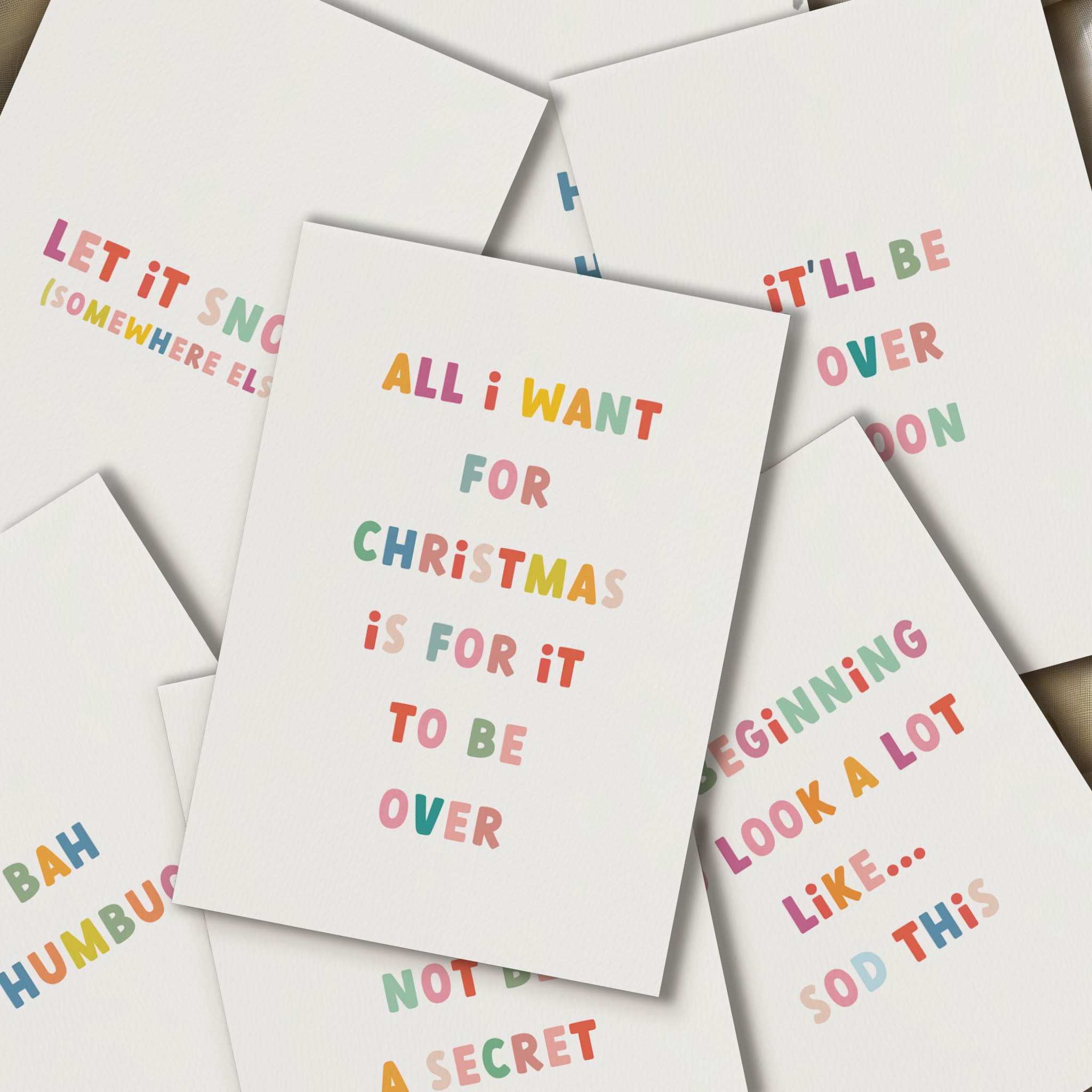 Colourful anti christmas card pack