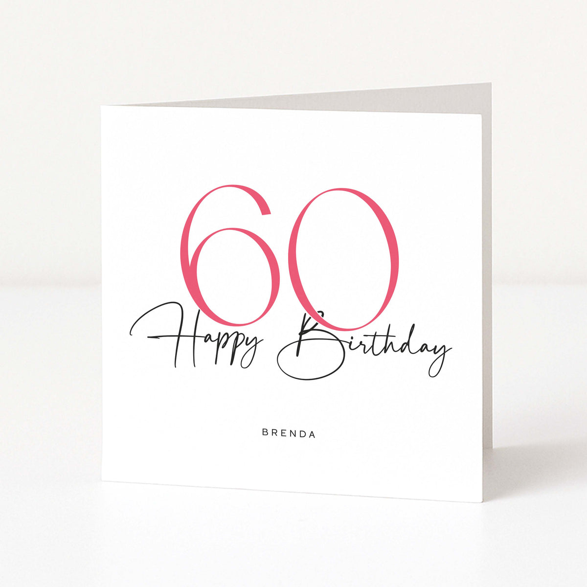 60th Birthday Card for Her - Personalised with Name | Elle Bee Design ...