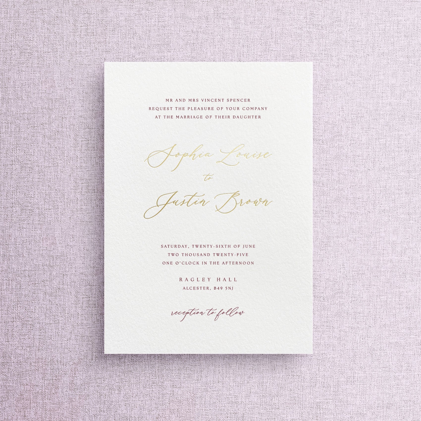 Gold Foil wedding invitations