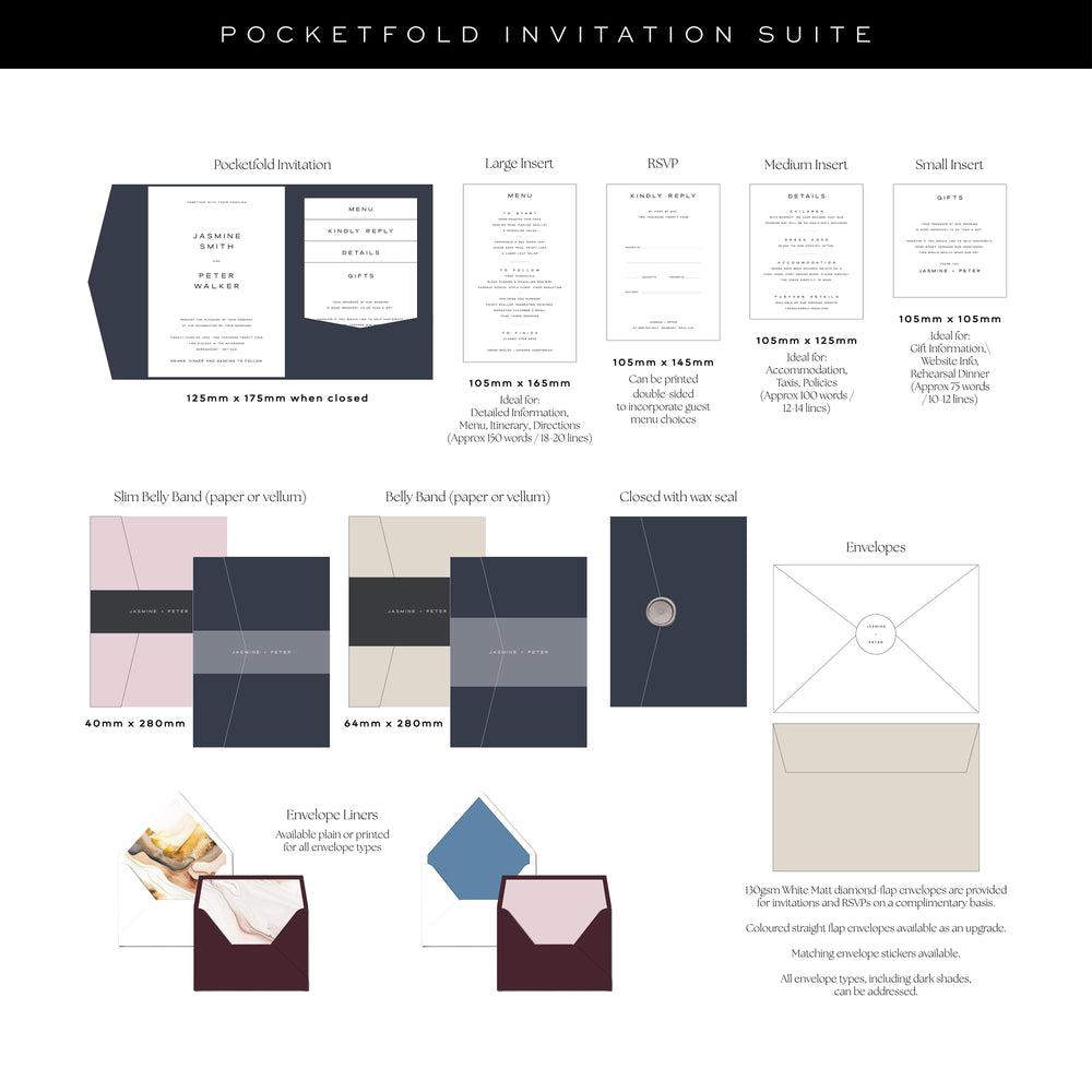 Oxford - Pocketfold Wedding Invitation