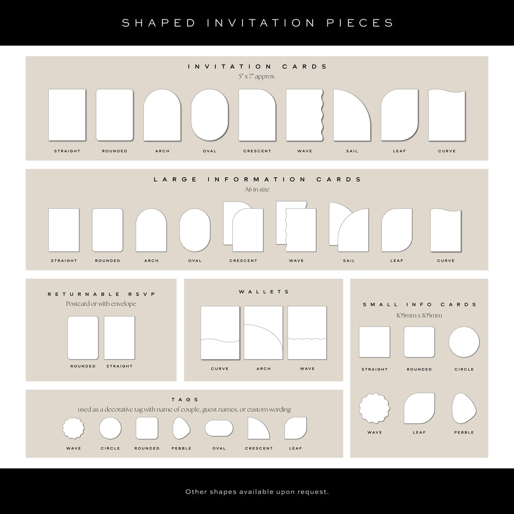 Poplar - Shaped Invitation Suite