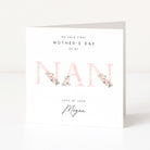 Greeting card for Mother's Day as Nani with floral design and personalized name.