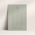 Modern Botanical Wedding Table Plan in Sage Green - Burley Collection, Elle Bee Design