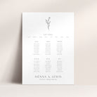 Modern Botanical Wedding Table Plan in White - Burley Collection, Elle Bee Design