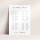 Modern Wedding Seating Chart in White - Camden Collection, Elle Bee Design