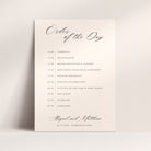 Calligraphy Order of the Day Sign in Vellum White - Kensington Collection, Elle Bee Design