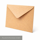 Recycled kraft envelope on a white background