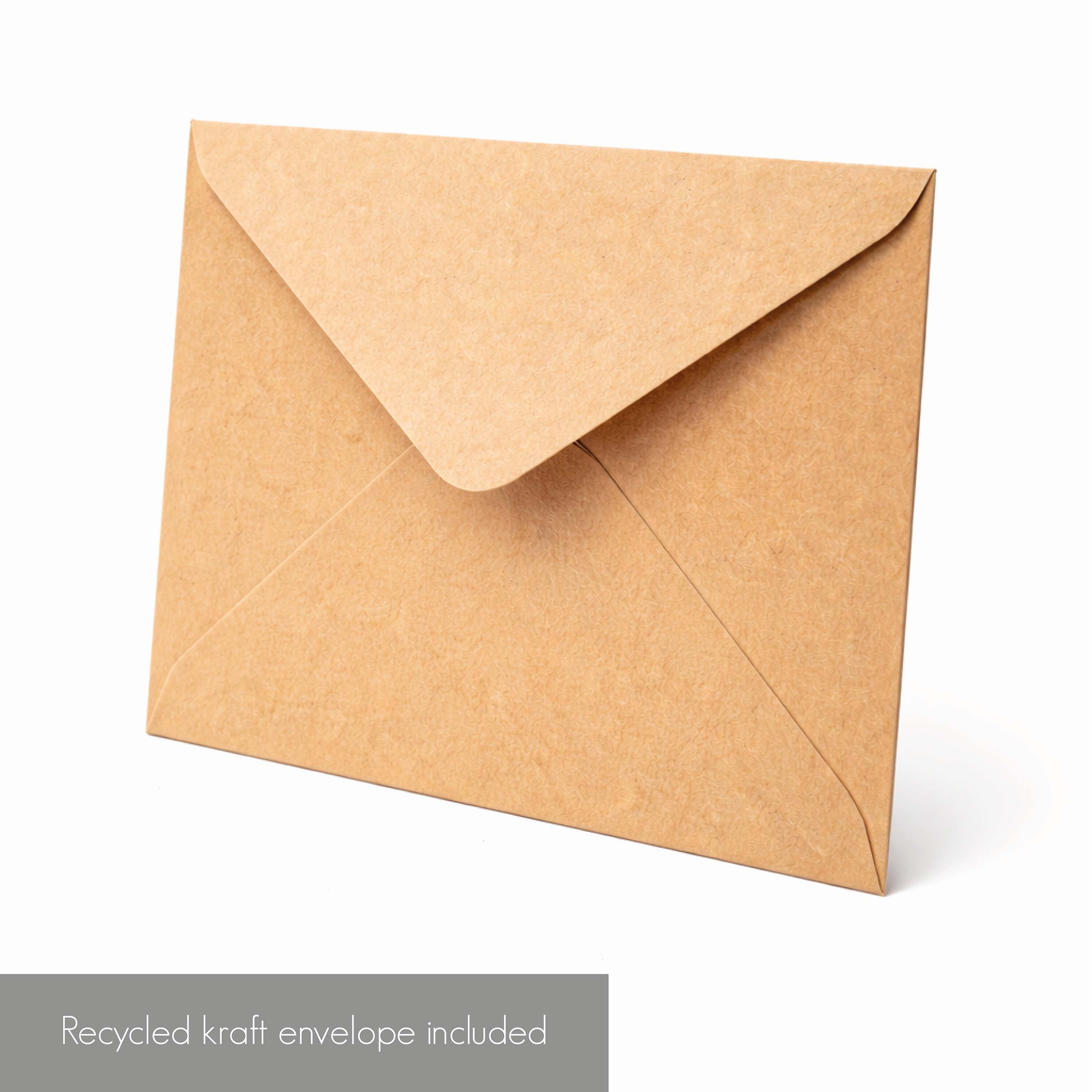 Recycled kraft envelope on a white background