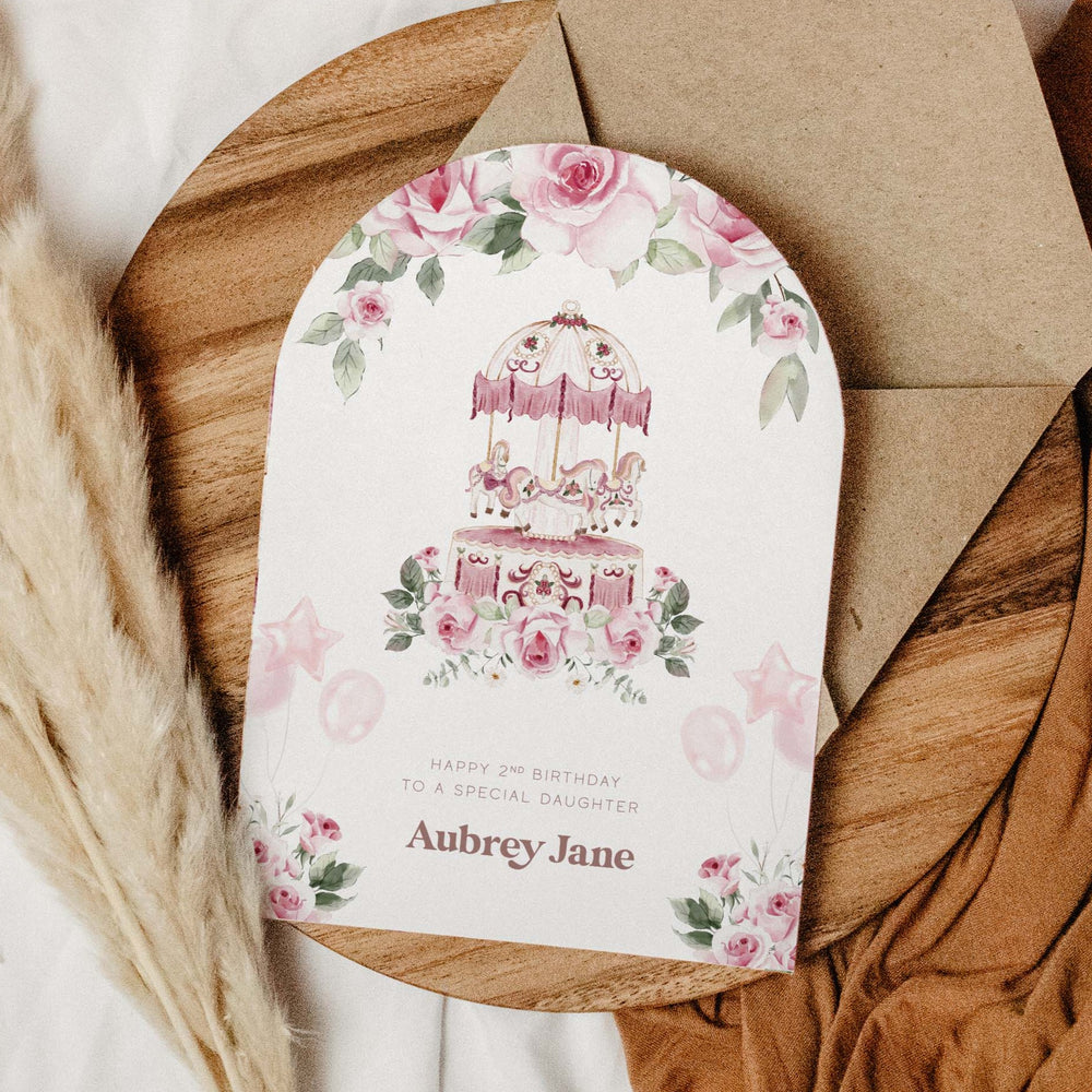 Unique Floral Arched Personalised Birthday Card