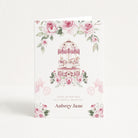 Greeting card with floral design and birthday message on a white background