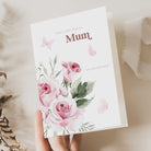 pink floral birthday card for mum