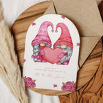 Cute Gnomes First Valentines Day Arched Card for Wife