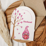 Cute Personalised Arched Anniversary Card for Husband