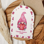 Cute Gnome Personalised Arched Valentines or Anniversary Card