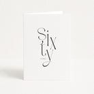Greeting card with 'Sixty today!' text on a white background