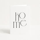 Card with 'new home' text on a white background