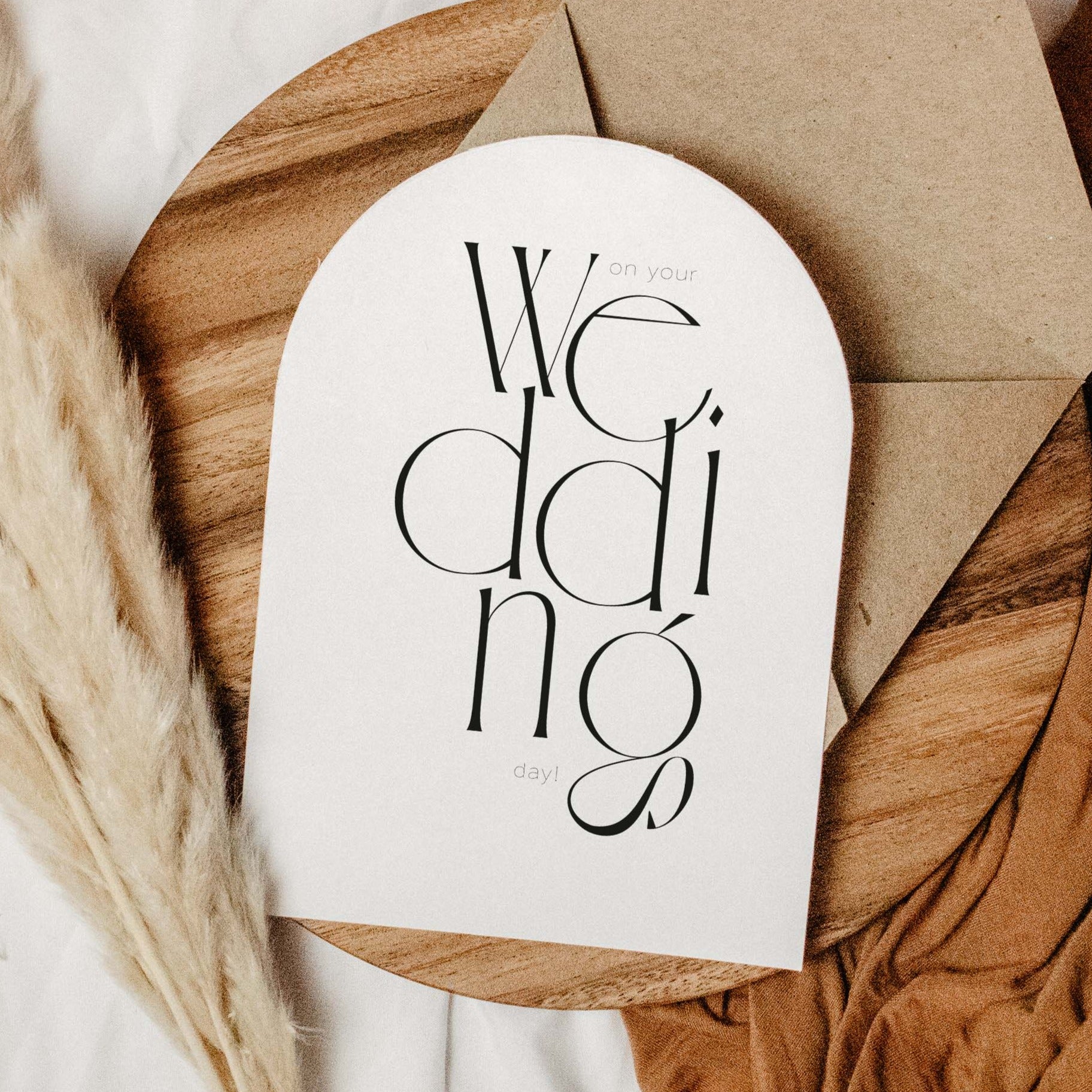 Modern Arched Wedding Day Card