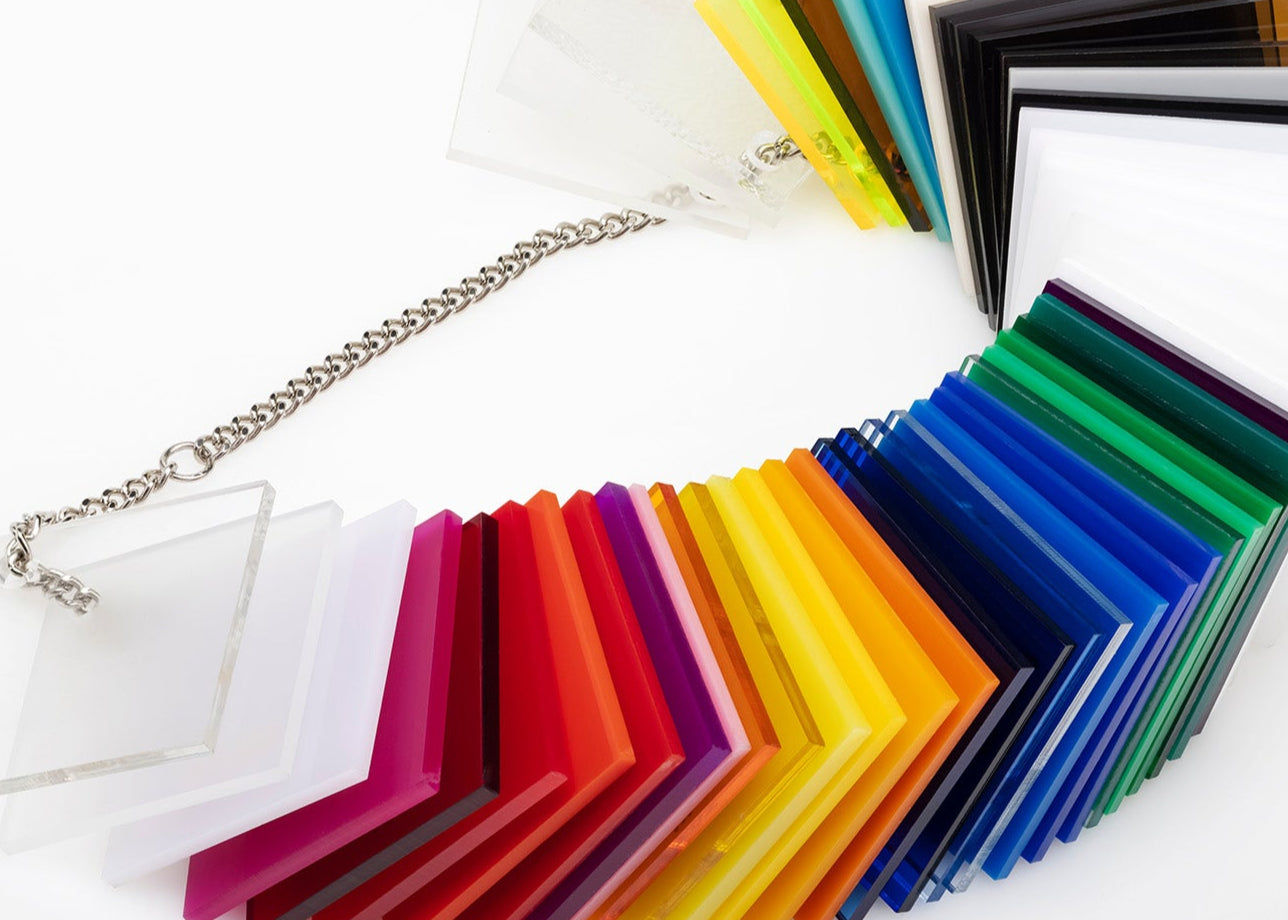 A selection of acrylic colour samples