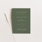 Classic Wedding Save the Date Card in Sequoia Green and White Ink - Aldgate Collection, Elle Bee Design