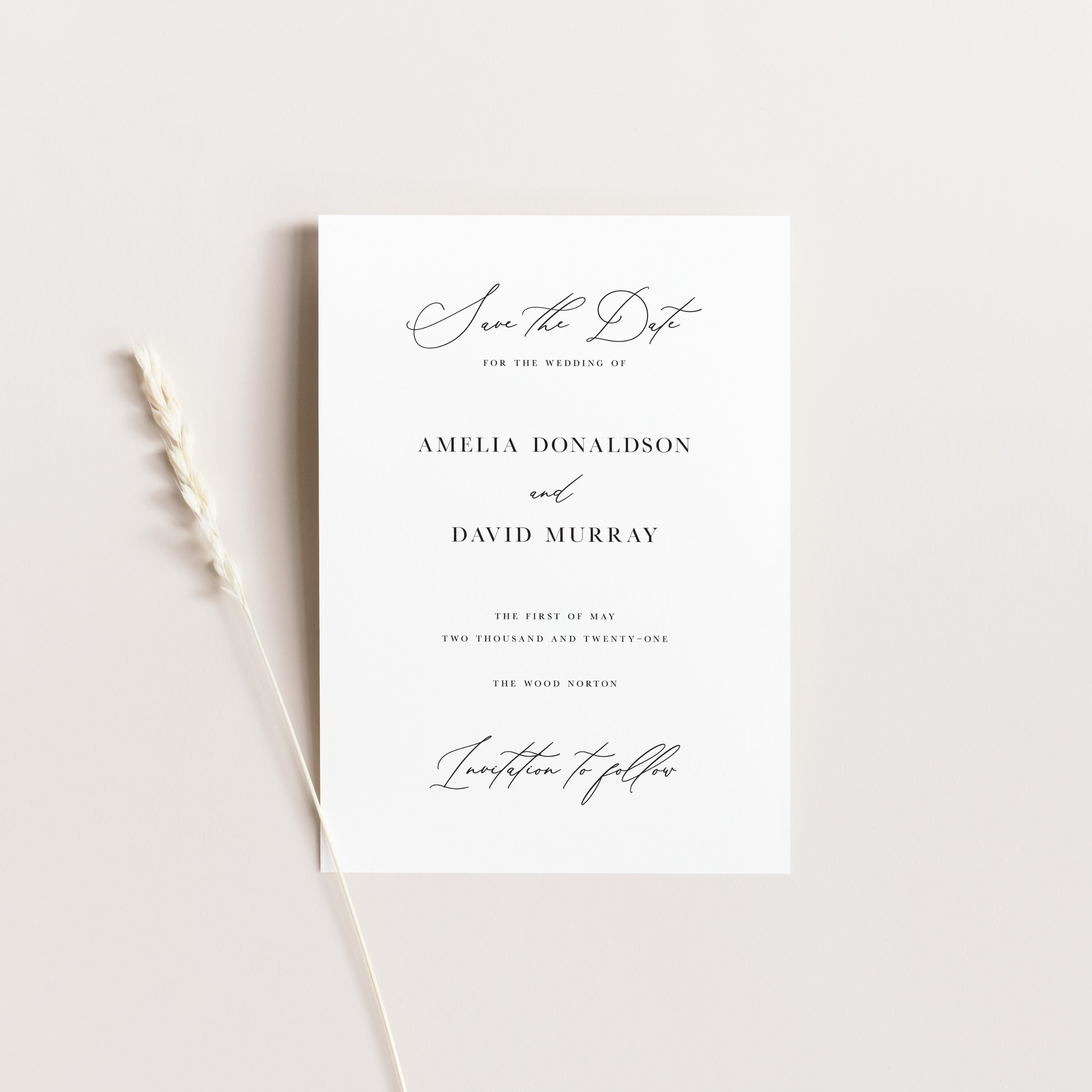 Classic Wedding Save the Date Card  - Aldgate Collection, Elle Bee Design