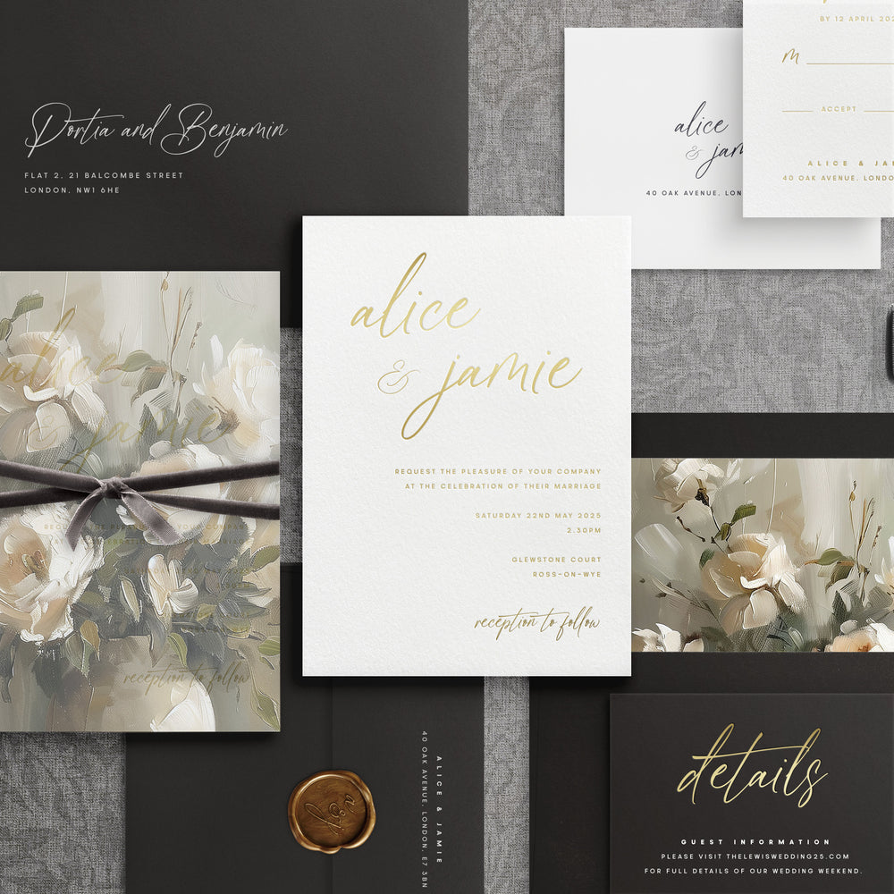 Alice - Foil Pressed Wedding Invitation Suite