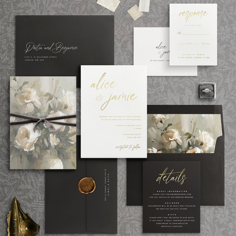 Alice - Foil Pressed Wedding Invitation Suite