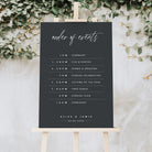 Modern and Elegant Wedding Order of the Day Sign in Slate Grey - The Alice Collection, Elle Bee Design